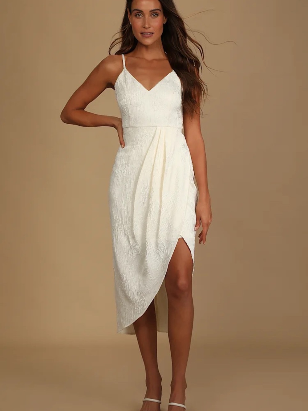 NWT Lulus Truly Exquisite Jacquard Tulip Midi Dress - XS